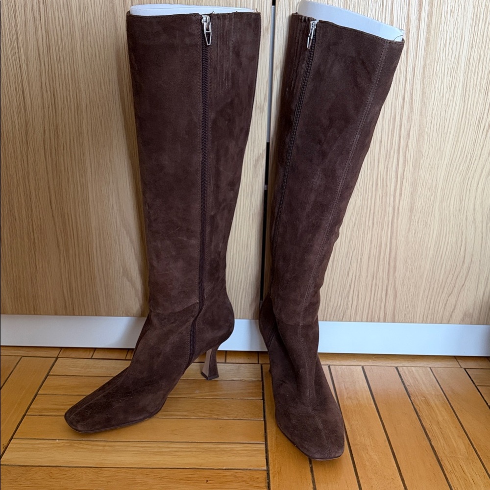 Dolce Vita Gyra Dark Brown Suede Heeled Boots